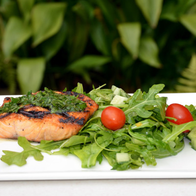 Grilled Salmon with Arugula Salad Recipe