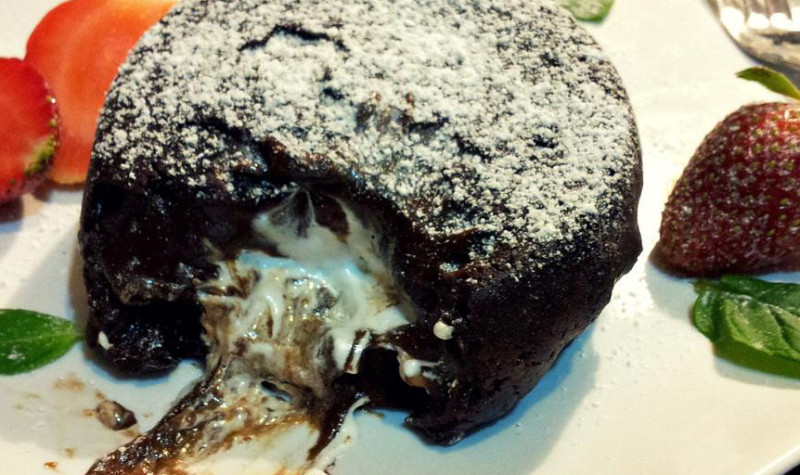 Molten Chocolate Lava Cake Filled with Marshmallow Cream Recipe