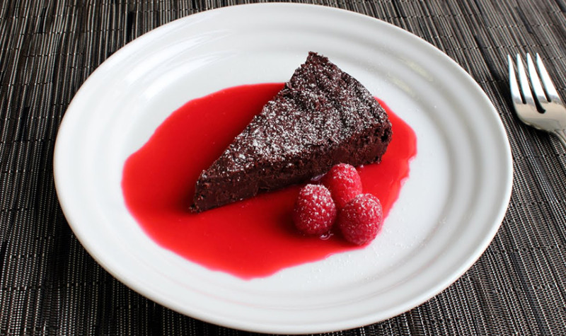 Chcolate Decadence with Raspberry Sauce