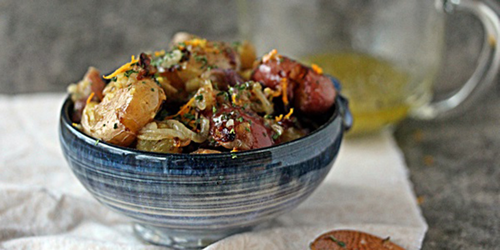 Fried Smashed Potatoes with Lemon