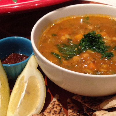Traditional Moroccan Chickpea and Lentil Soup