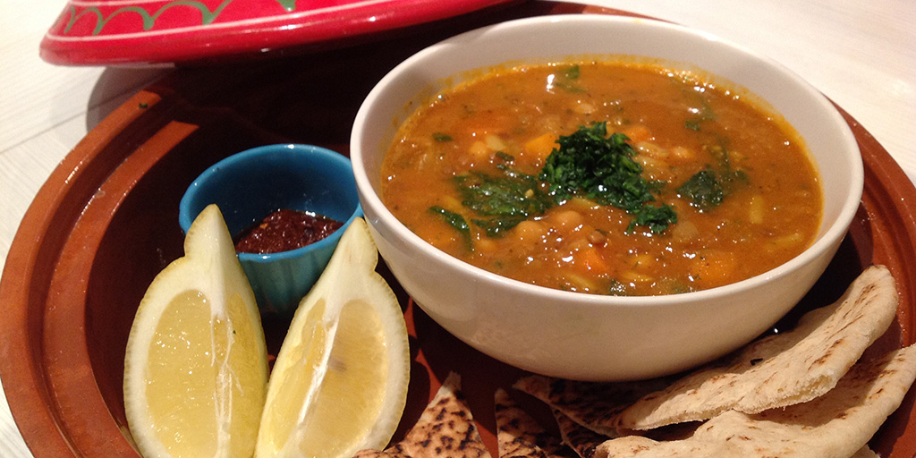 Traditional Moroccan Chickpea and Lentil Soup