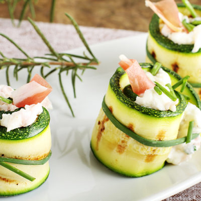 Rolled Stuffed Zucchini with Herbed Cheese