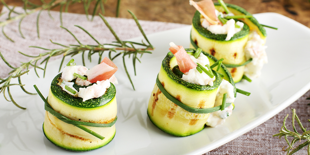 Rolled Stuffed Zucchini with Herbed Cheese