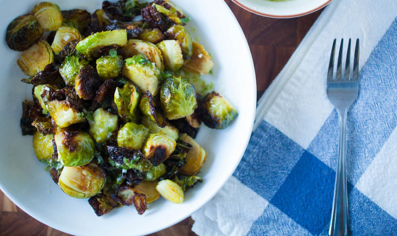 Crispy Fried Sweet & Spicy Brussels Sprouts in Garum Sauce