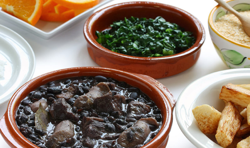 Feijoada, black beans and meat stew, Brazilian cuisine