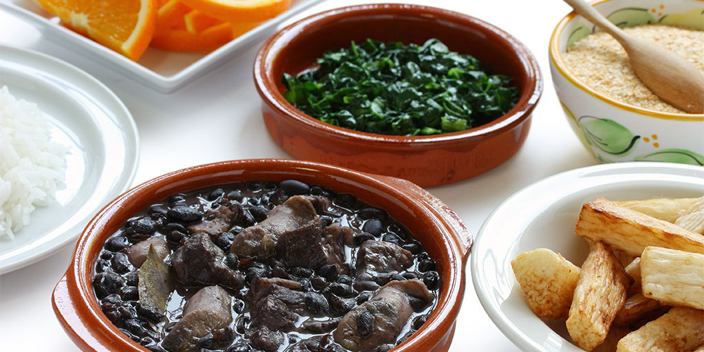 Feijoada, black beans and meat stew, Brazilian cuisine