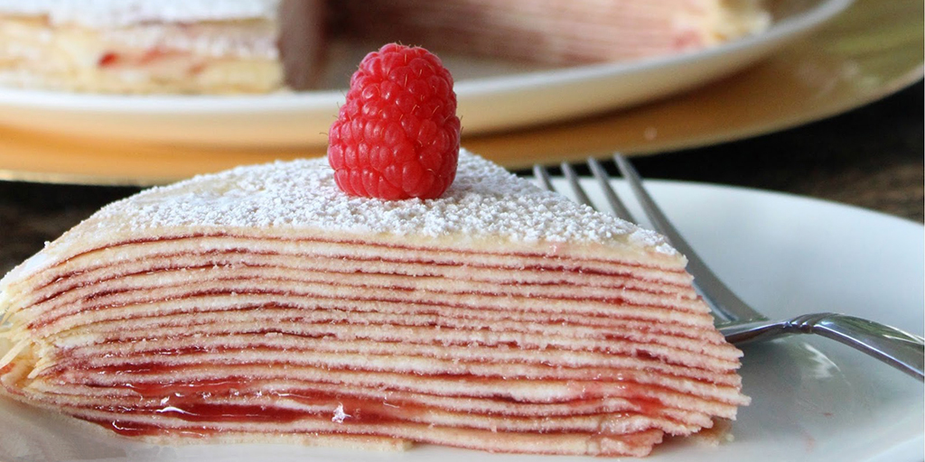 Strawberry Cream Cheese Crepe Cake