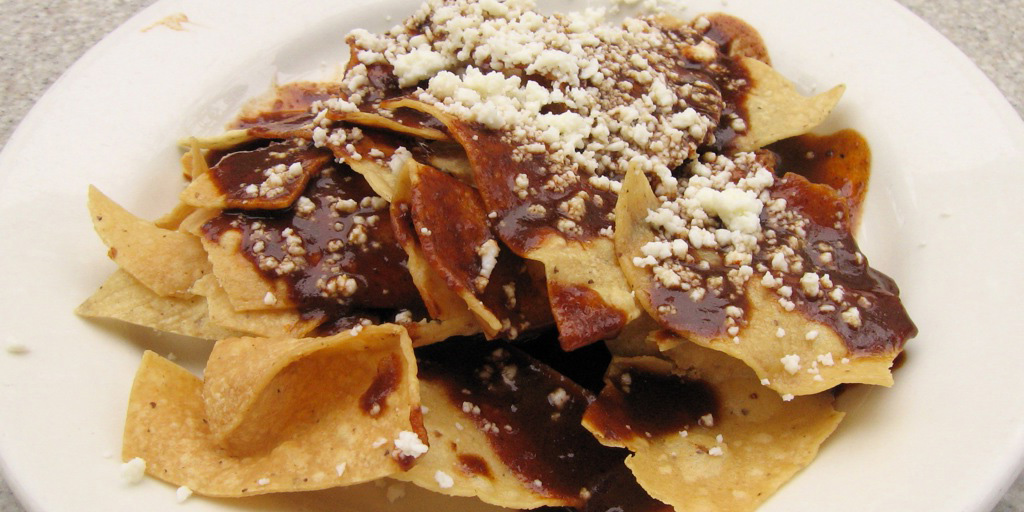 Chips and Chocolate Mole Sauce