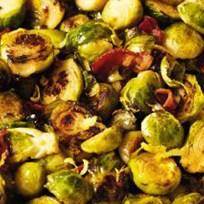 Carmalized Brussels Sprouts with Bacon