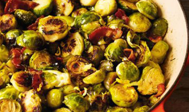Carmalized Brussels Sprouts with Bacon